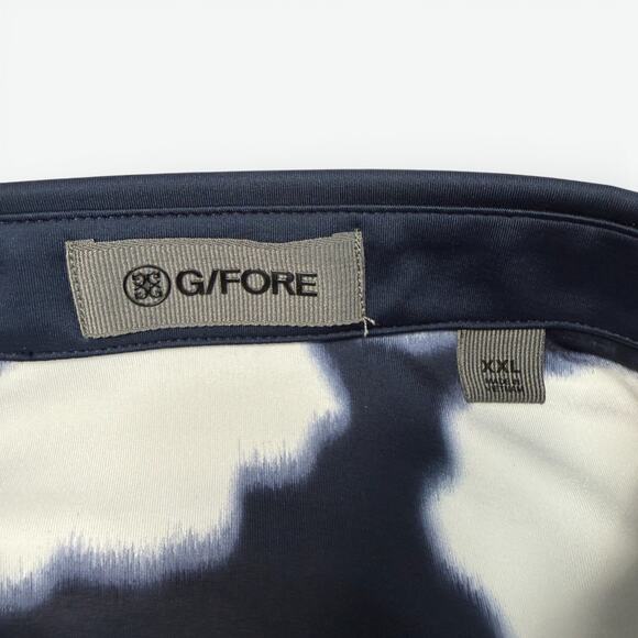 G FORE Blur Floral Tech Jersey Polo Mens XXL Performance Golf UPF 50 New - Picture 3 of 12